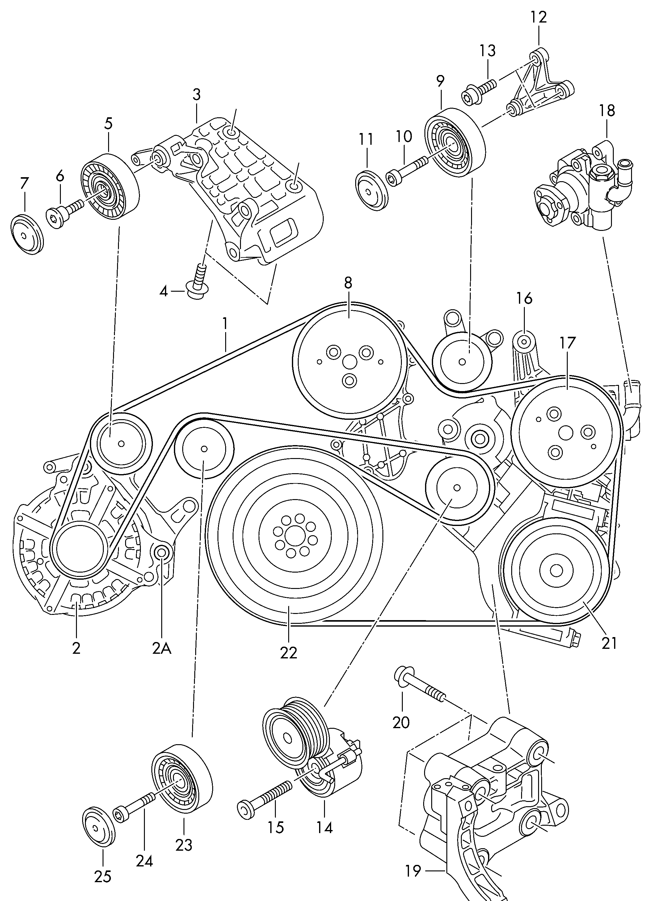 Jeep 059903341J - idler pulley adetalas.lv