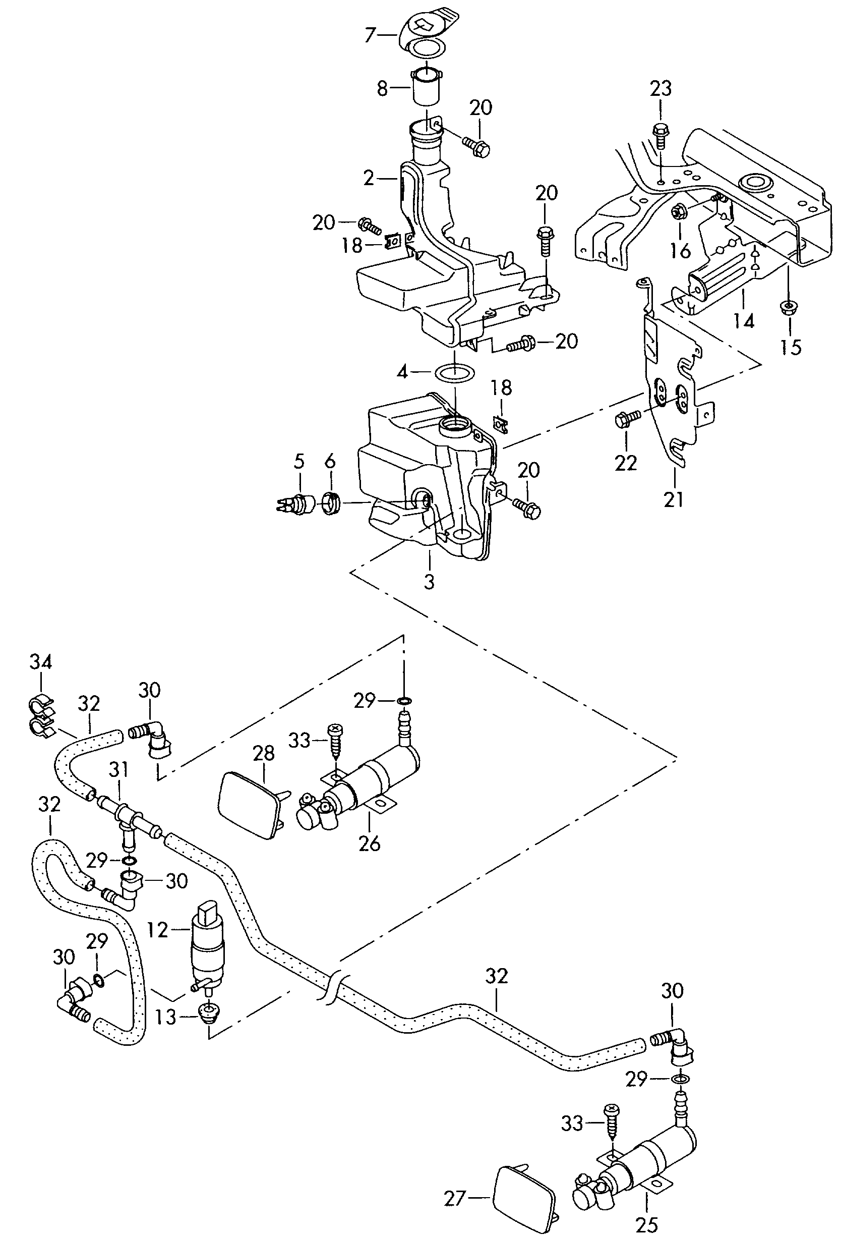 Skoda 8D0 955 873 - Savienotājs, Stiklu apskalotāja cauruļvads adetalas.lv