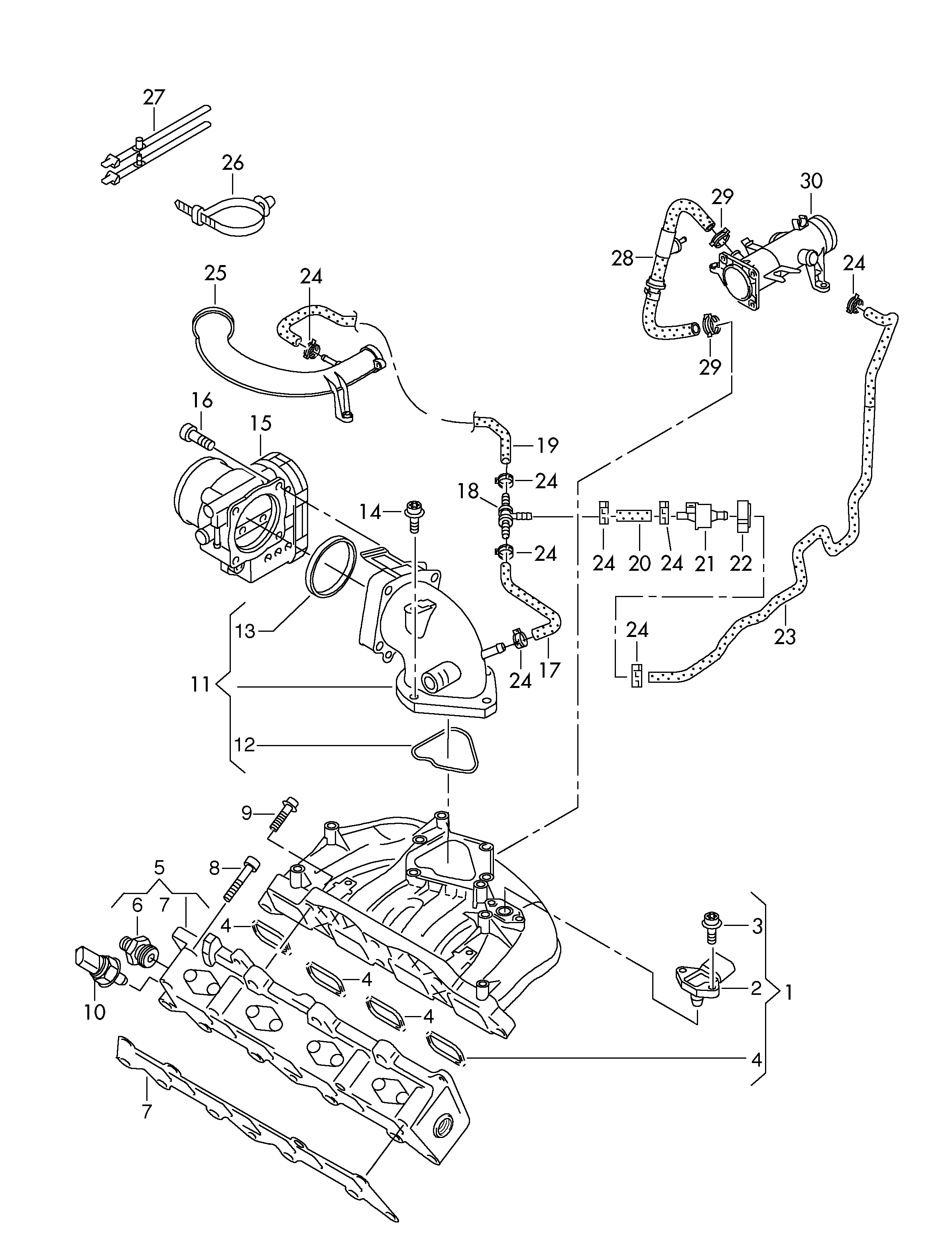 Seat 03C133062AA - Droseļvārsta pievada stiprinājums adetalas.lv