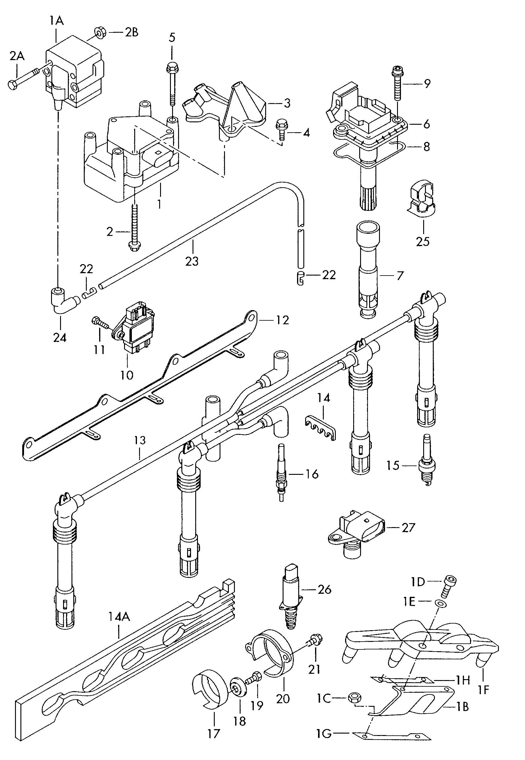 Seat 06A905409P - Augstsprieguma vadu komplekts adetalas.lv