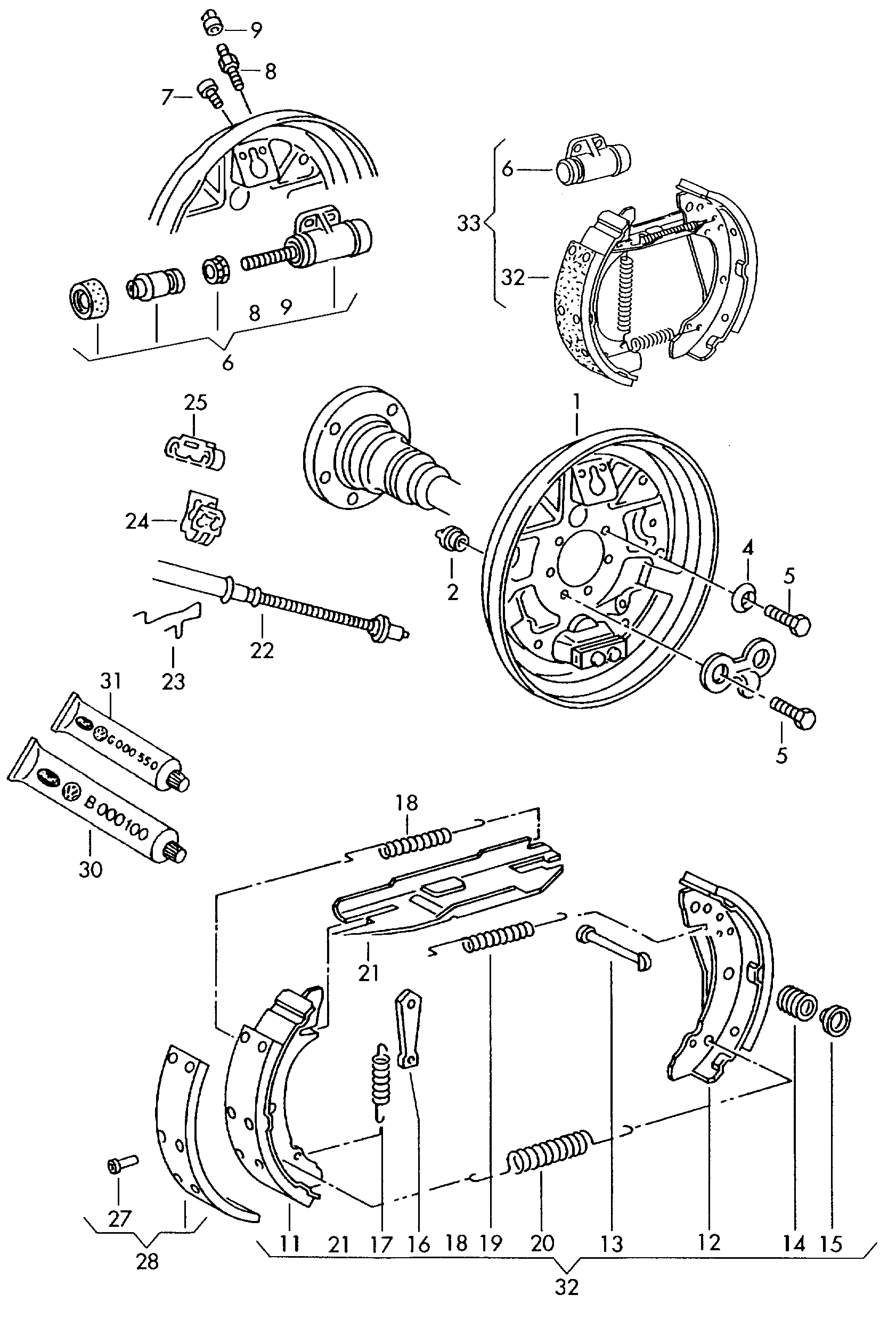 VW 1H0 609 527 - Bremžu loku komplekts adetalas.lv