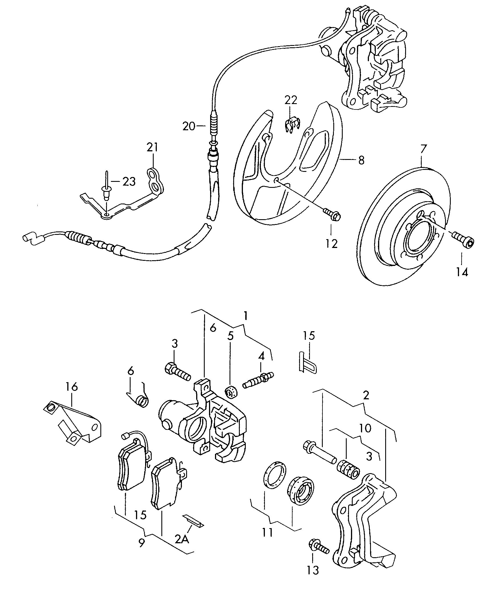 VW 7D0615131 - Bremžu uzliku kompl., Disku bremzes adetalas.lv