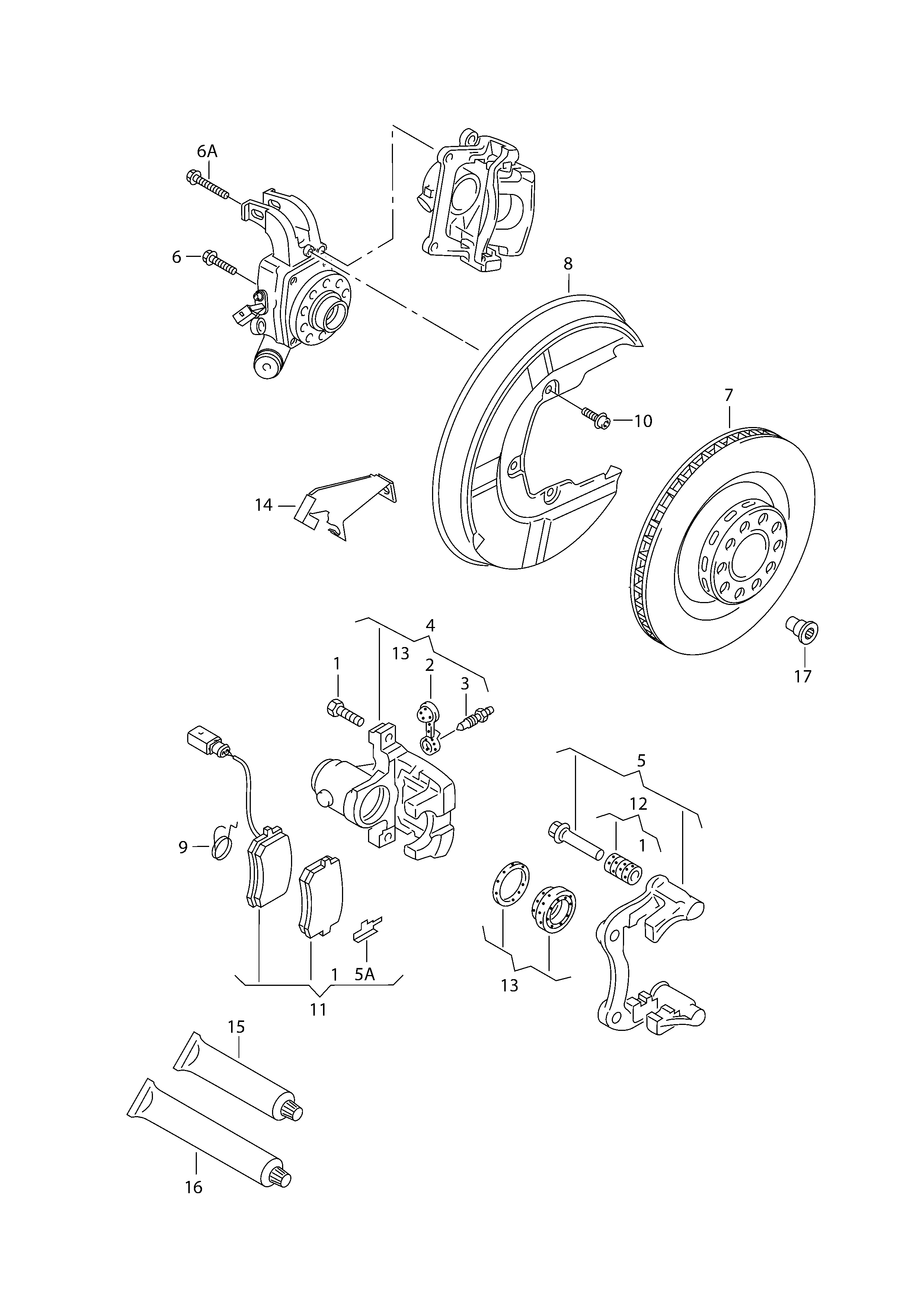 AUDI 3D0 698 451 A - Bremžu uzliku kompl., Disku bremzes adetalas.lv