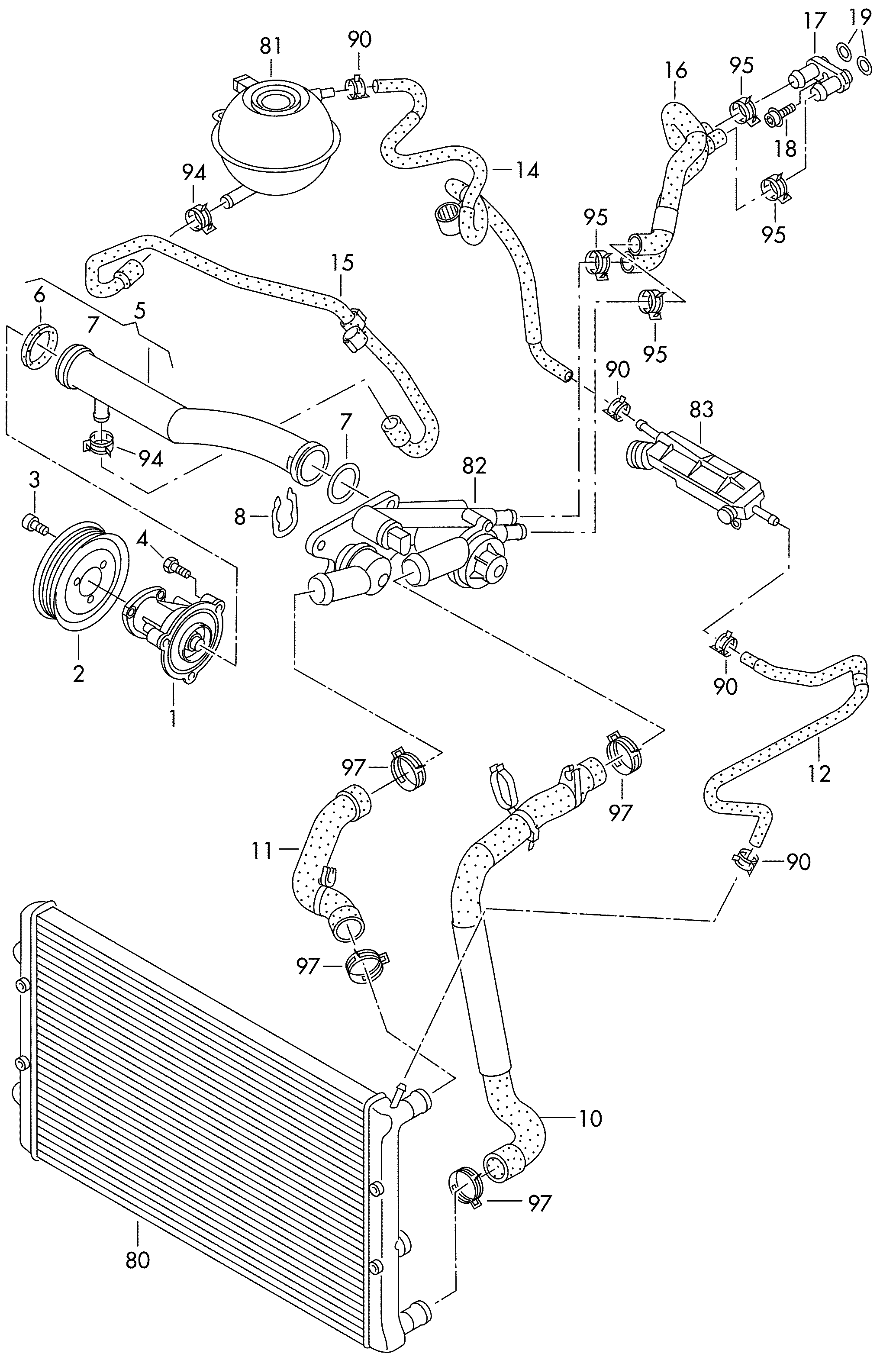 AUDI 03C 121 008 J - Ūdenssūknis adetalas.lv