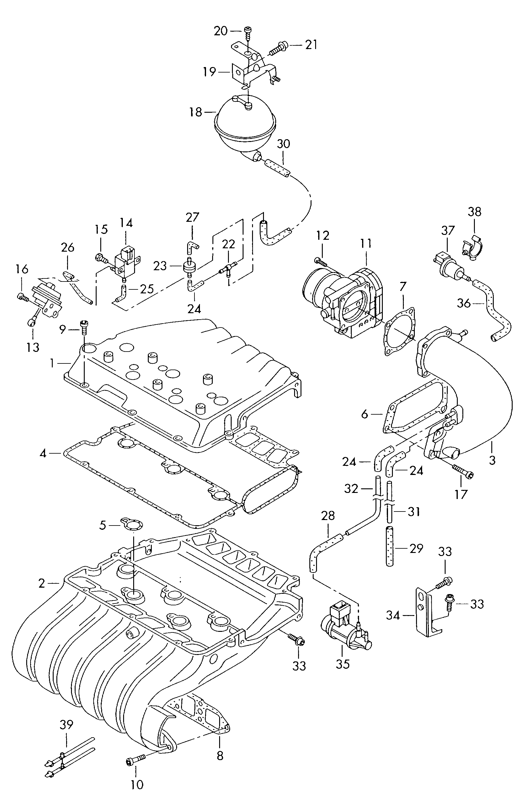 Skoda 037906283D - Pārslēdzējvārsts, Pārslēdzējaizbīdnis (Ieplūdes cauruļvads) adetalas.lv