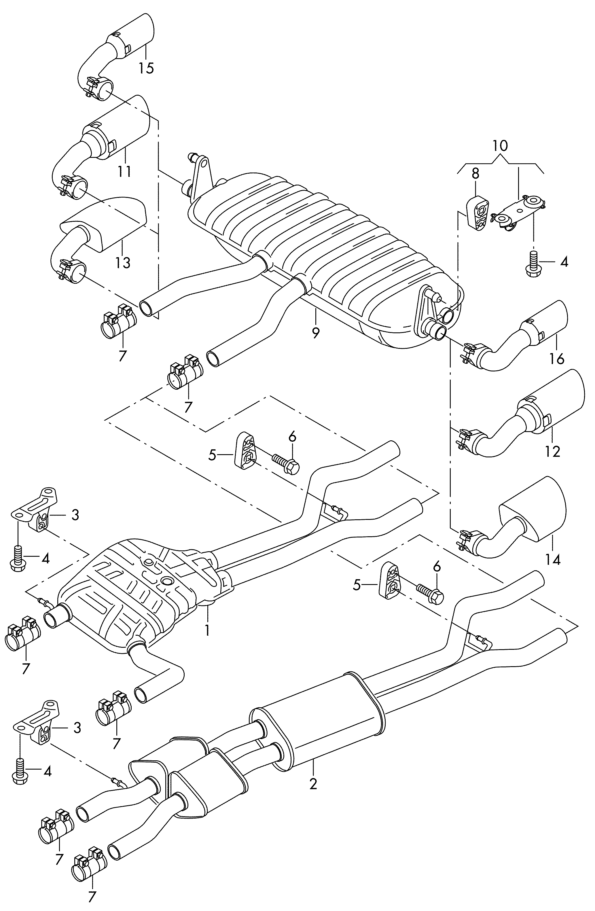 VW 1K0253141S - Savienojošie elementi, Izplūdes gāzu sistēma adetalas.lv