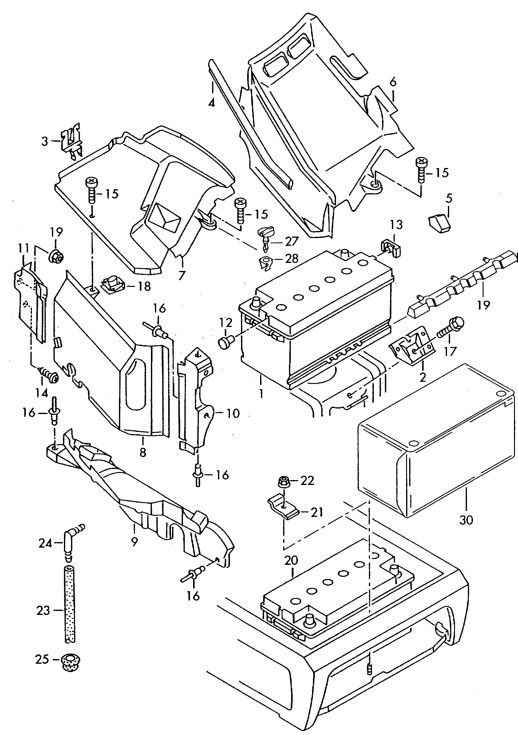 VAG 191915105E - Startera akumulatoru baterija adetalas.lv